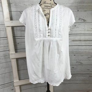 🧶 CLEARANCE Converse One Star White Eyelet Lace Cotton Top